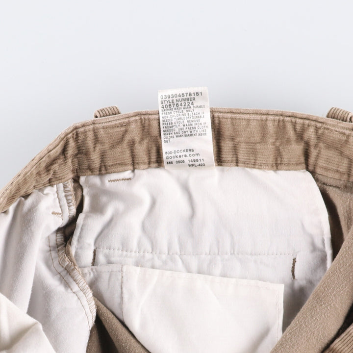 Dockers Preated Relaxed Fit Two-Pleated Corduroy Pants, Men's, Size 36 cotton Beige type Vintage Second Hand