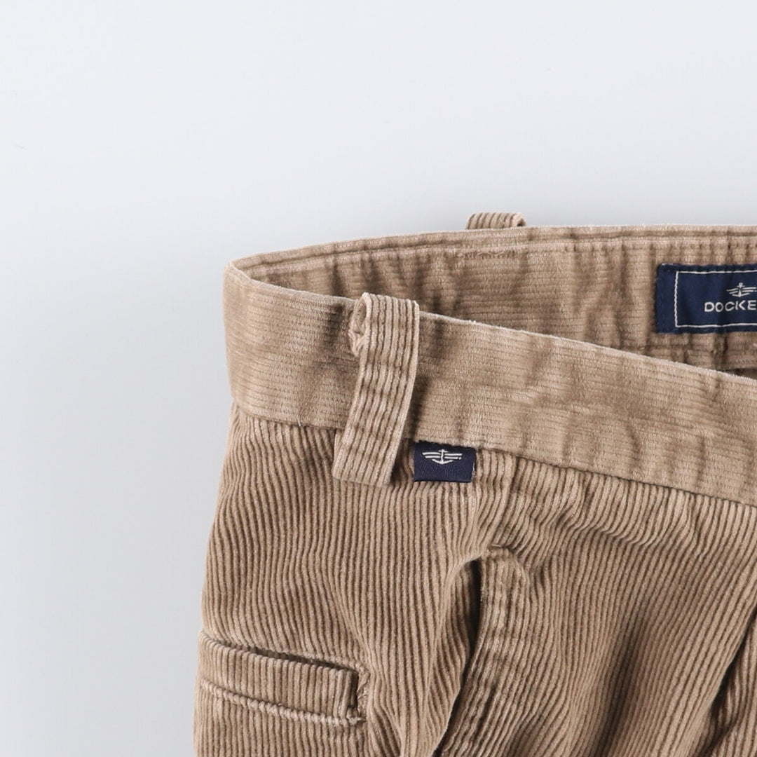 Dockers Preated Relaxed Fit Two-Pleated Corduroy Pants, Men's, Size 36 cotton Beige type Vintage Second Hand
