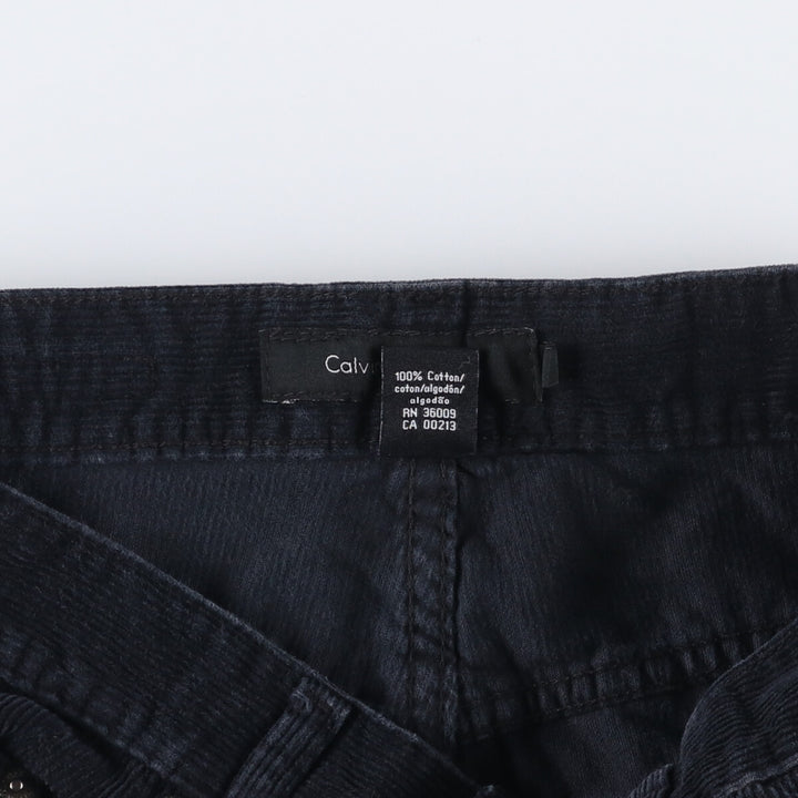 Calvin Klein corduroy pants for men, size W32 cotton black type Vintage Second Hand