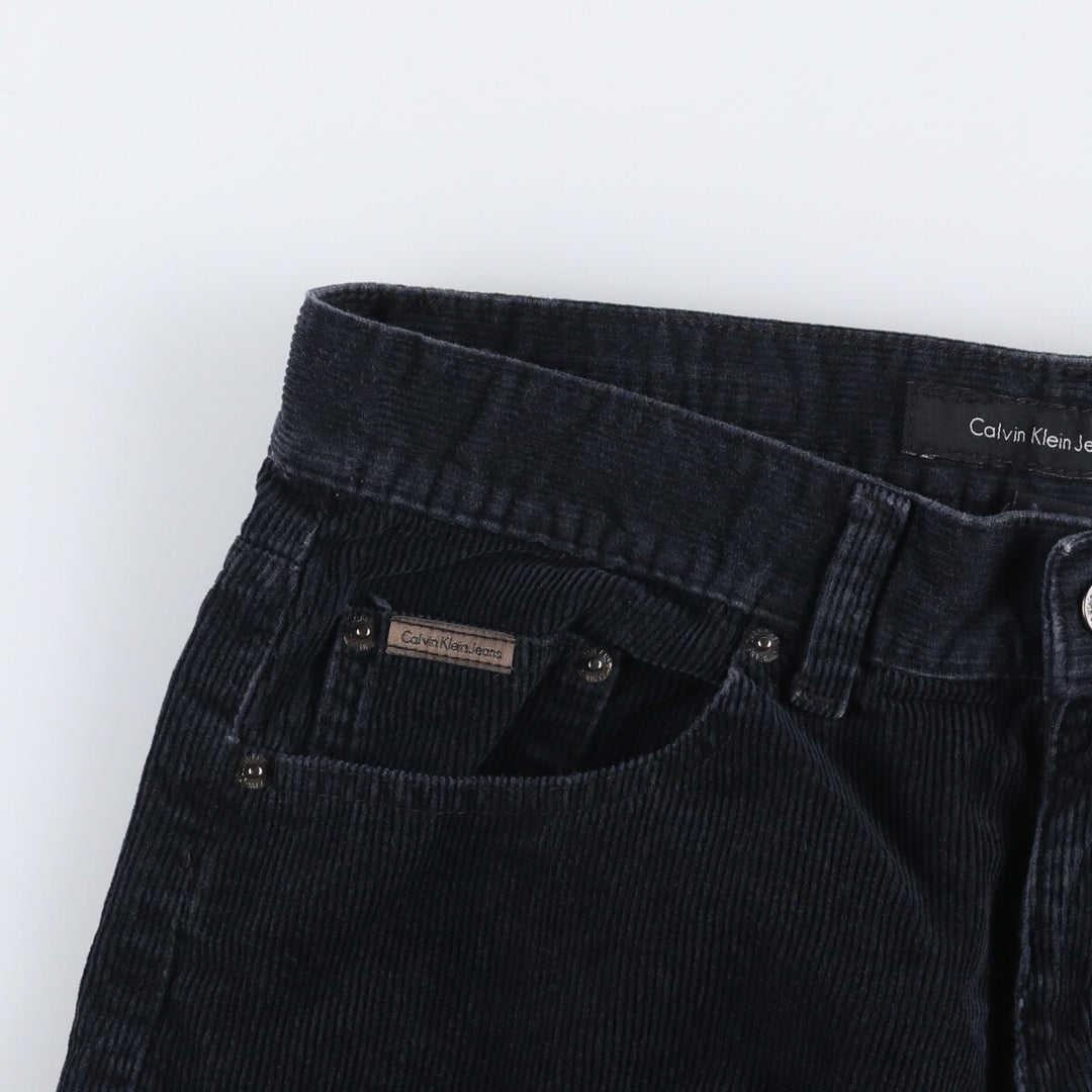 Calvin Klein corduroy pants for men, size W32 cotton black type Vintage Second Hand