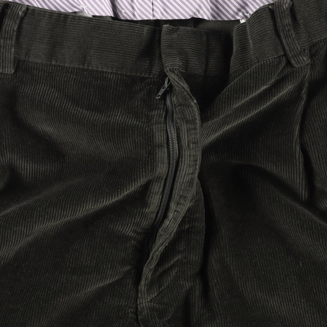 LANDS' END Two-pleat Corduroy Pants, Men's, Size 36 cotton Charcoal Vintage Second Hand