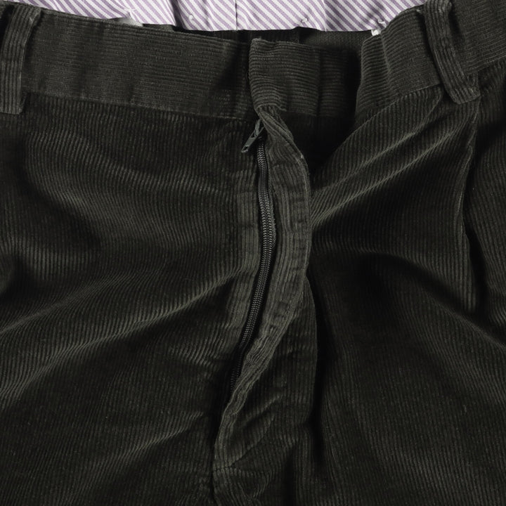 LANDS' END Two-pleat Corduroy Pants, Men's, Size 36 cotton Charcoal Vintage Second Hand