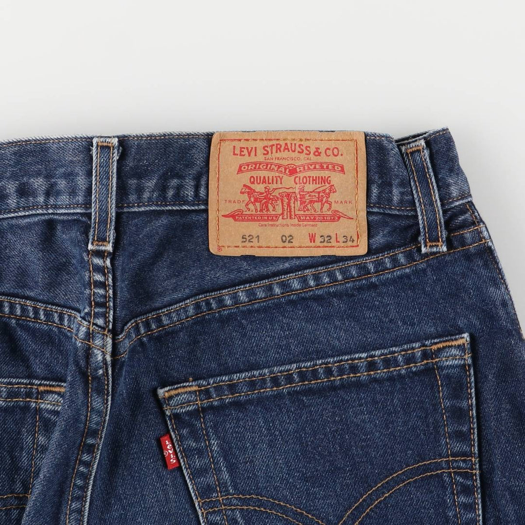 2000'S Levi's 521 02 Euro Model Tapered Denim Pants, Men's Size W30 cotton blue type Vintage Second Hand