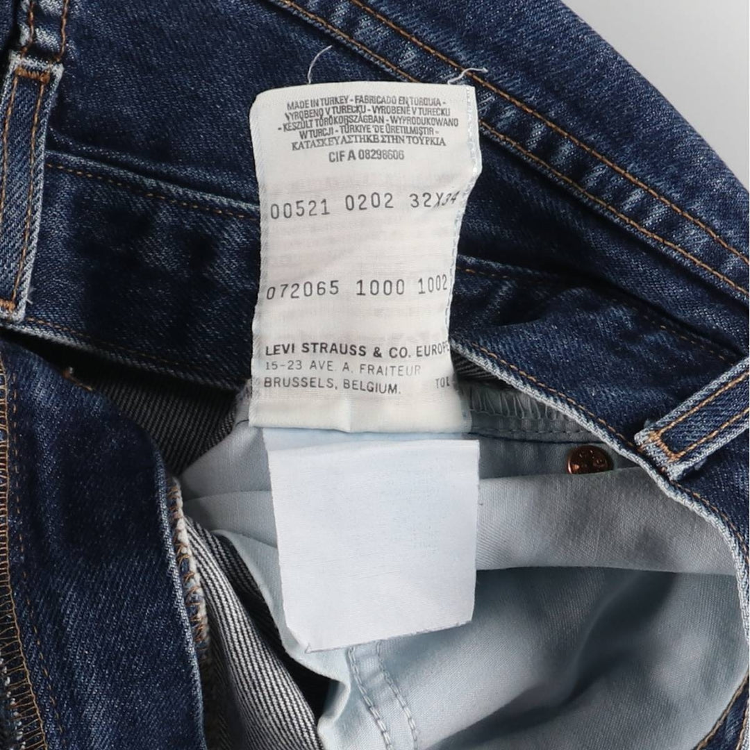 2000'S Levi's 521 02 Euro Model Tapered Denim Pants, Men's Size W30 cotton blue type Vintage Second Hand