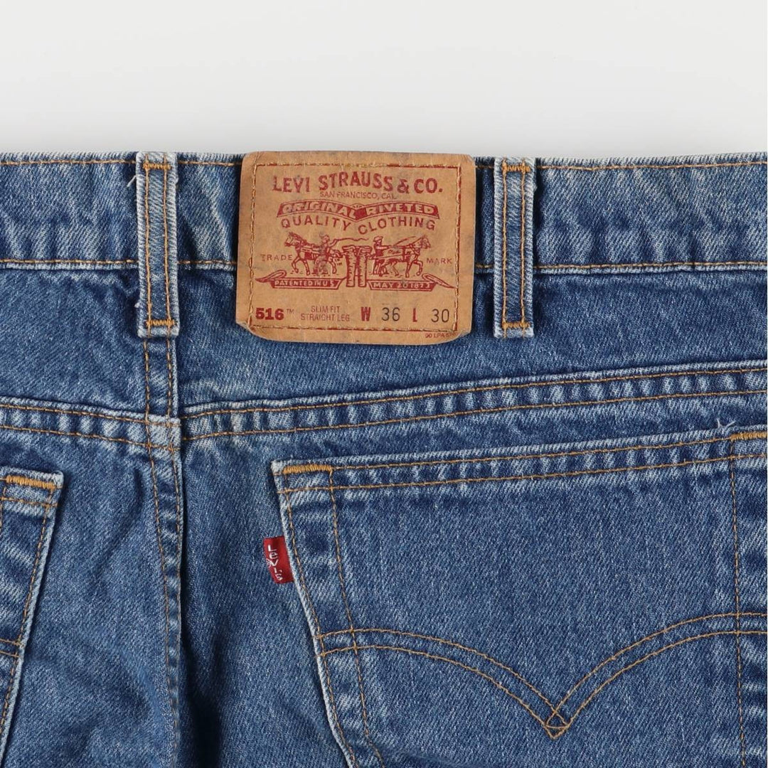 Levi's 516 Slim Fit Straight Leg Denim Pants, Men's Size 36 unclear blue type Vintage Second Hand