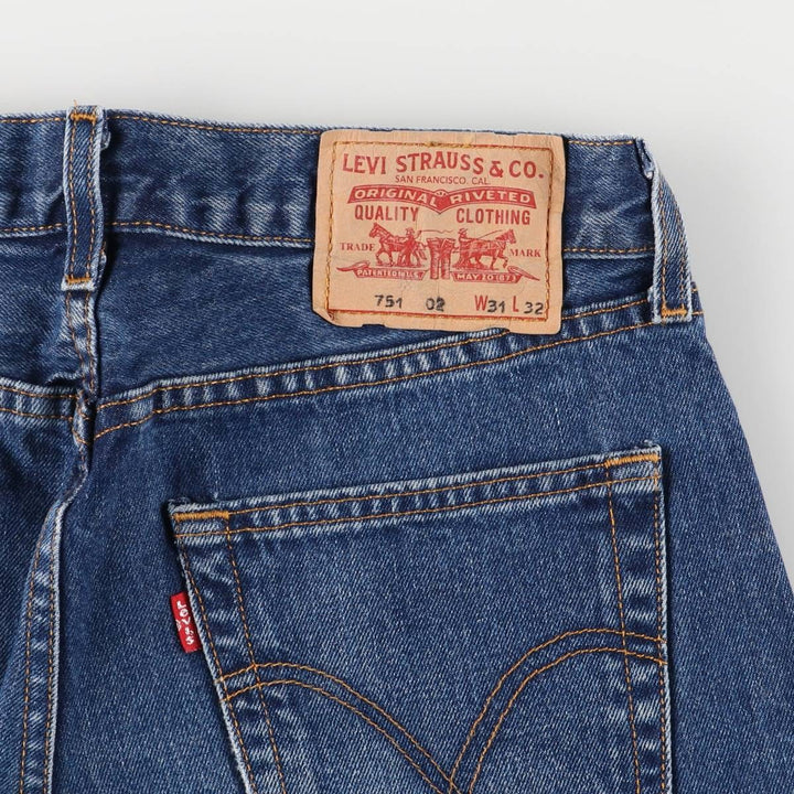 Levi's 751 Euro Model Straight Denim Pants, Men's Size W32 cotton blue type Vintage Second Hand