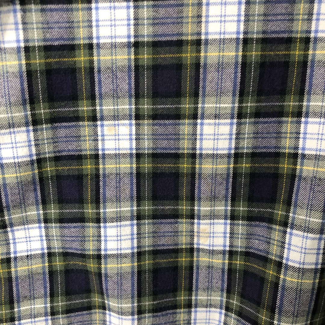 Ralph Lauren BLAKE long sleeve button down check shirt, men's size L cotton navy blue type Vintage Second Hand