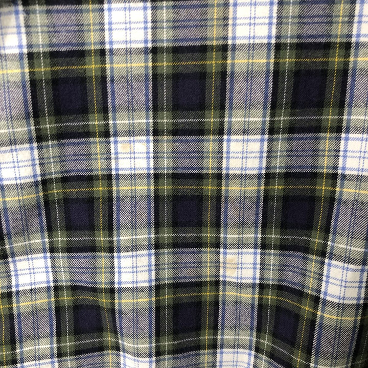 Ralph Lauren BLAKE long sleeve button down check shirt, men's size L cotton navy blue type Vintage Second Hand