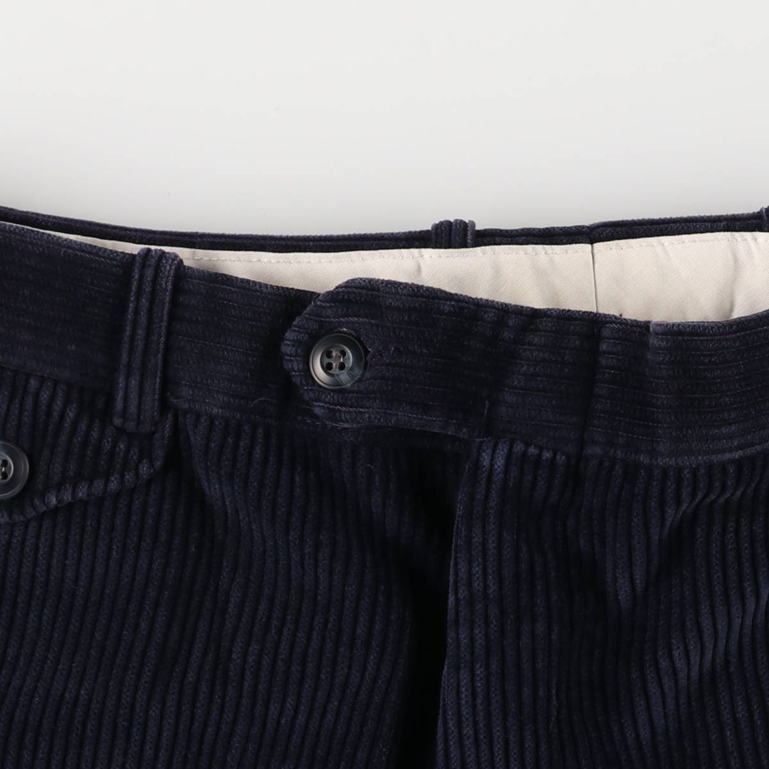 Marks and Spencer Wide-Ribbed Corduroy Pants, Made in Canada, Men's, Size W34 cotton navy blue type Vintage Second Hand