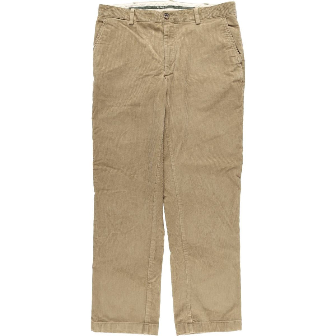 Vintage LLBean Classic Fit Corduroy Pants, Men's, Size W37, from the 2000s cotton Beige type Vintage Second Hand