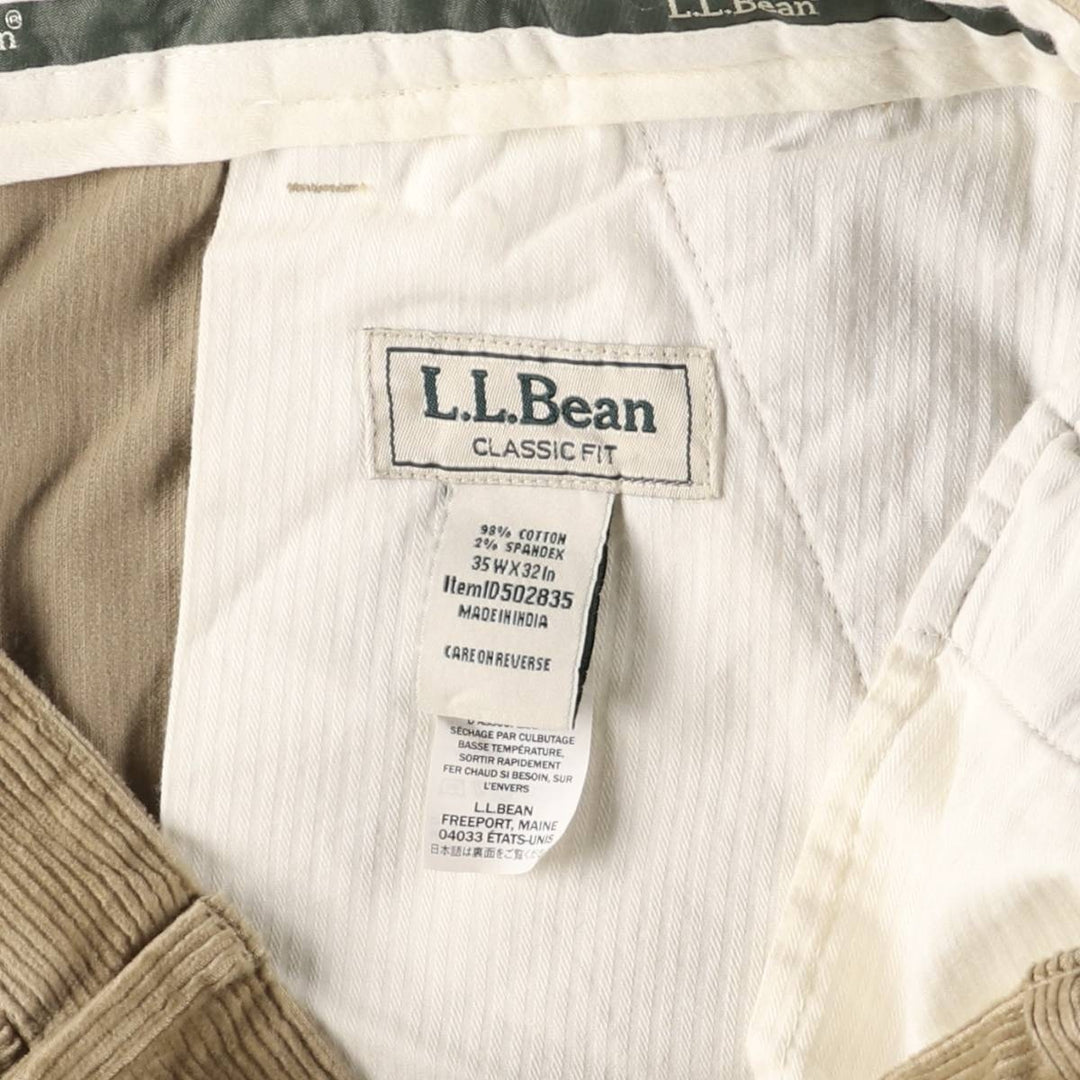 Vintage LLBean Classic Fit Corduroy Pants, Men's, Size W37, from the 2000s cotton Beige type Vintage Second Hand