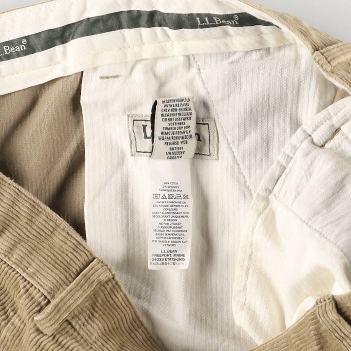 Vintage LLBean Classic Fit Corduroy Pants, Men's, Size W37, from the 2000s cotton Beige type Vintage Second Hand