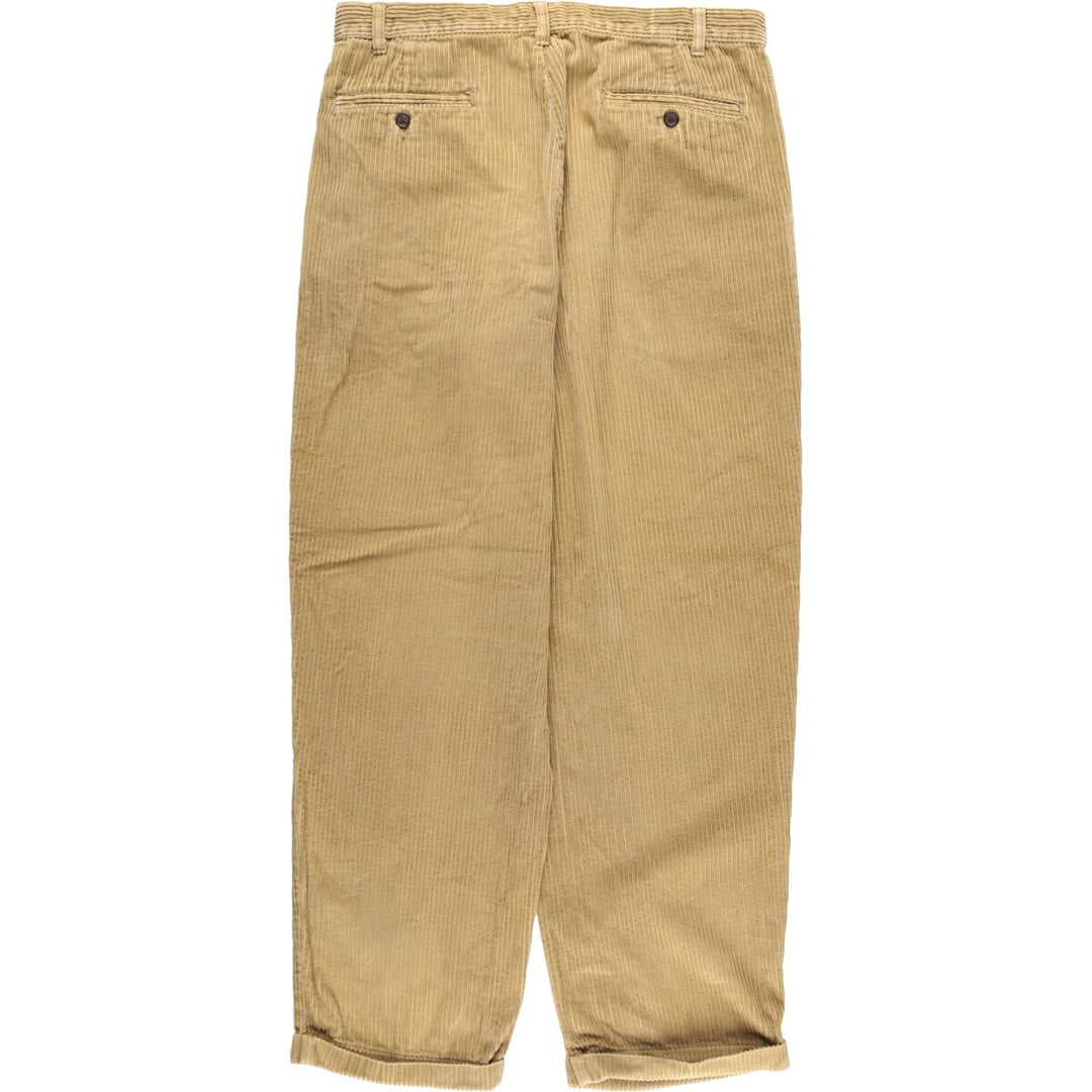 Eddie Bauer Men's Two-Puck Wide-Rib Corduroy Pants, Size W35 cotton Beige type Vintage Second Hand