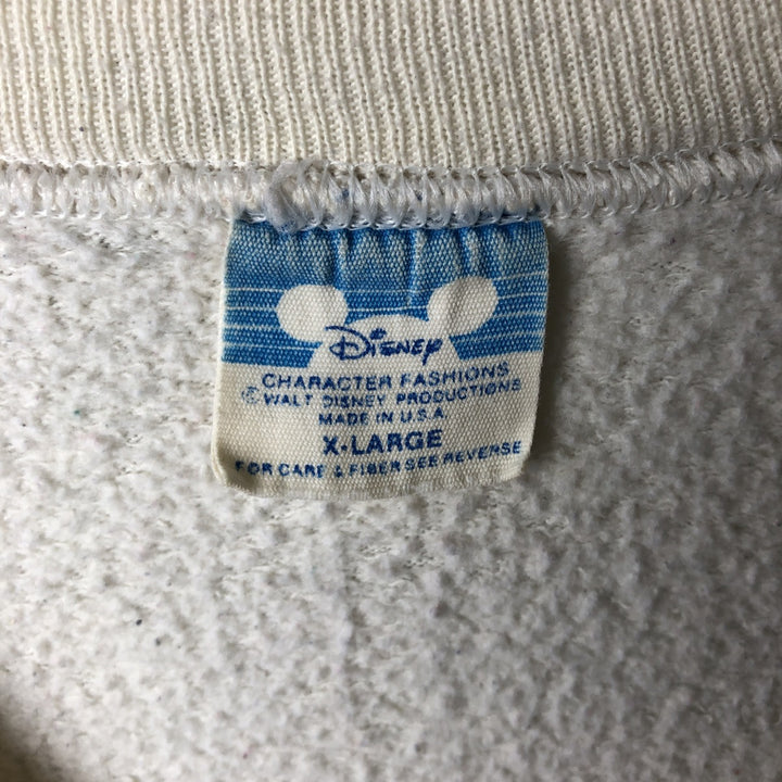 80'S Disney Mickey Mouse character sweatshirt, sweatshirt, made in USA, men's XL size, vintage cotton white type Vintage Second Hand