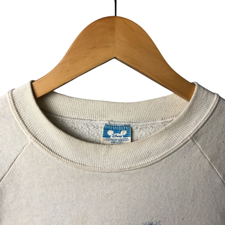 80'S Disney Mickey Mouse character sweatshirt, sweatshirt, made in USA, men's XL size, vintage cotton white type Vintage Second Hand