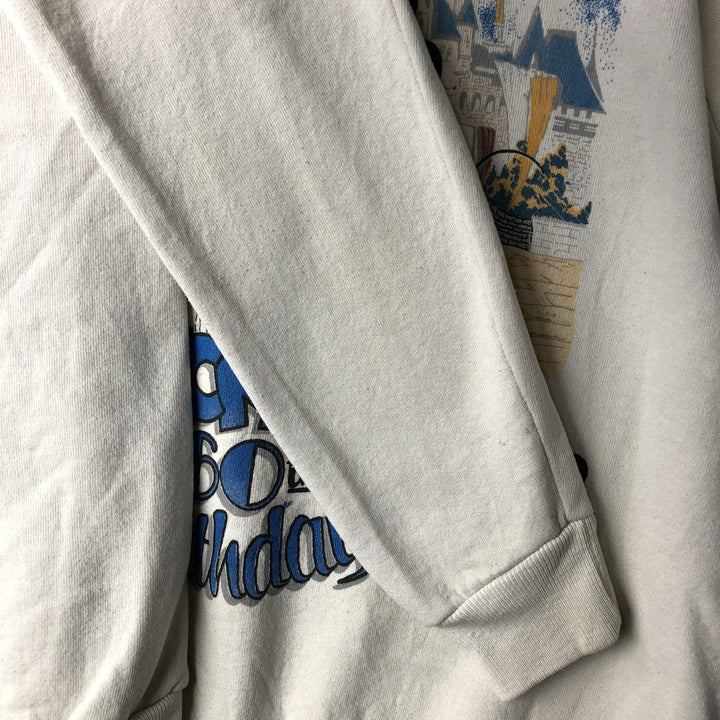 80'S Disney Mickey Mouse character sweatshirt, sweatshirt, made in USA, men's XL size, vintage cotton white type Vintage Second Hand