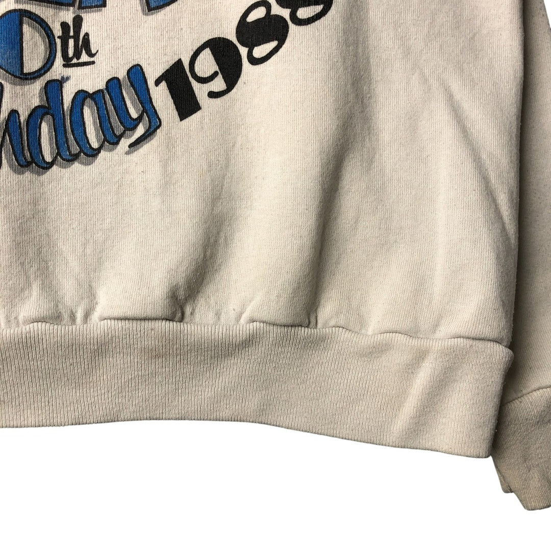 80'S Disney Mickey Mouse character sweatshirt, sweatshirt, made in USA, men's XL size, vintage cotton white type Vintage Second Hand