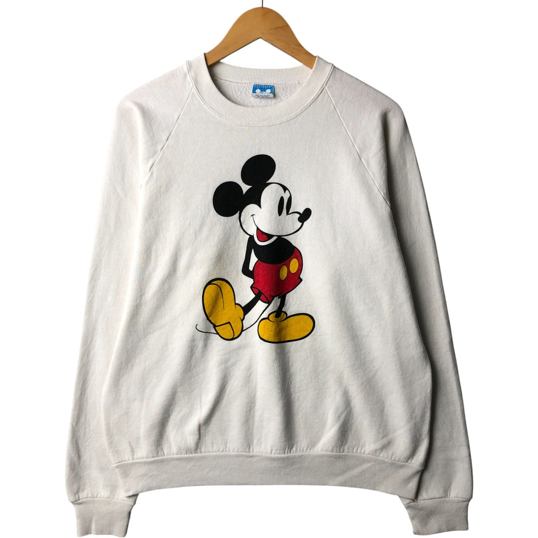 Vintage Disney Mickey Mouse character sweatshirt, made in the USA, size XL, men's cotton white type Vintage Second Hand