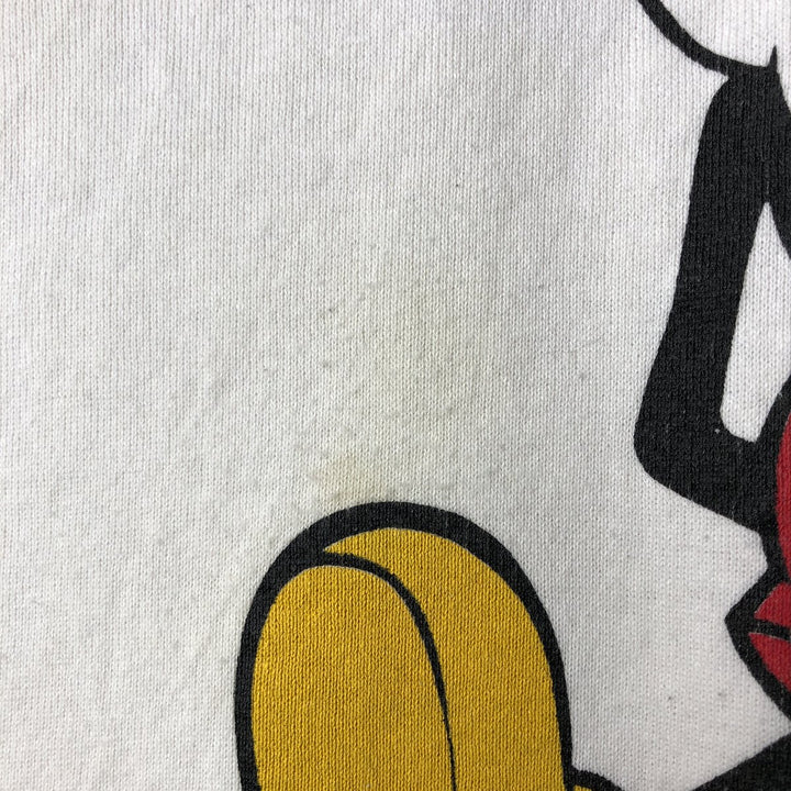 Vintage Disney Mickey Mouse character sweatshirt, made in the USA, size XL, men's cotton white type Vintage Second Hand
