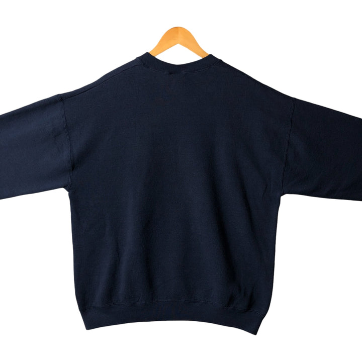 90'S Looney Tunes Tweety Large Print Character Sweatshirt Trainer Made in USA Men's XL cotton Navy blue Vintage Second Hand