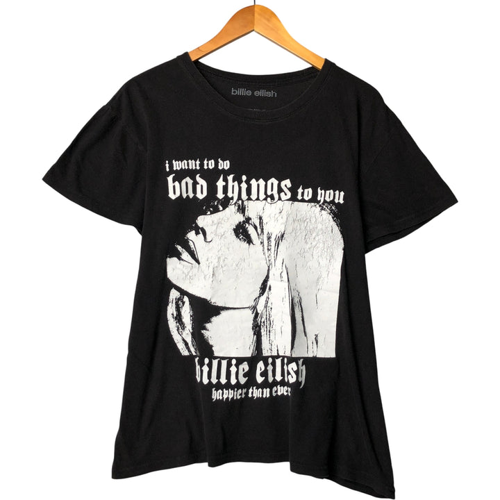 Billie Eilish Band T-Shirt, Men's XL cotton black type Vintage Second Hand
