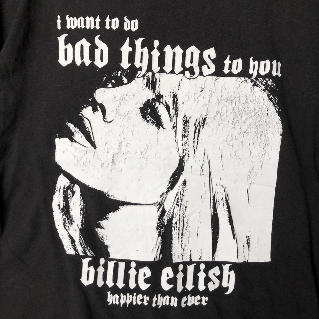 Billie Eilish Band T-Shirt, Men's XL cotton black type Vintage Second Hand