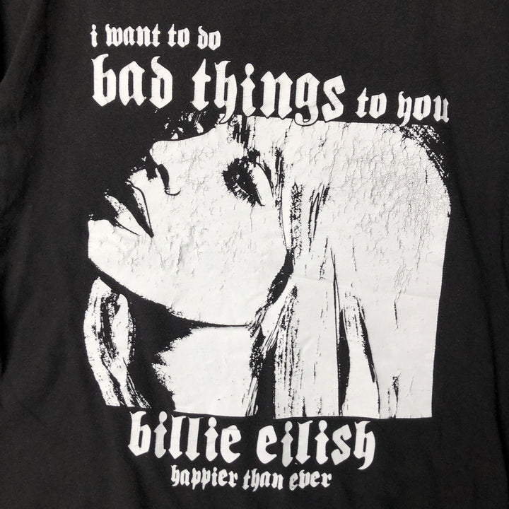 Billie Eilish Band T-Shirt, Men's XL cotton black type Vintage Second Hand
