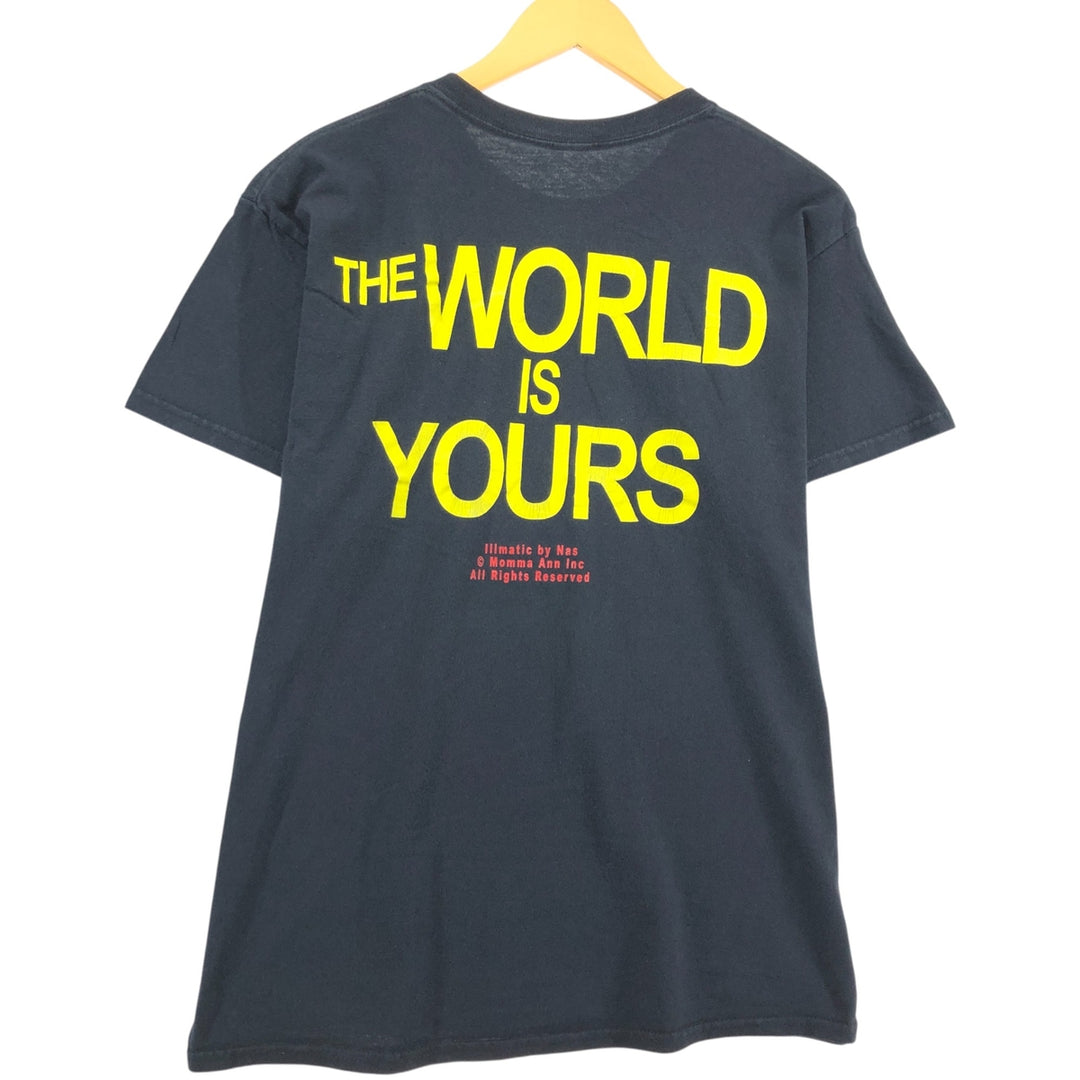 Nas Rap T-shirt, Men's Size L cotton black type Vintage Second Hand