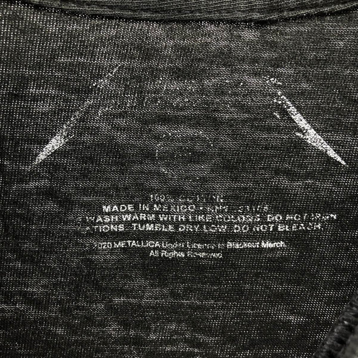 Metallica Skull Pattern Band T-Shirt, Men's Medium, Crew Neck cotton black type Vintage Second Hand