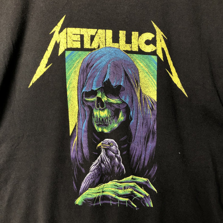 Metallica Skull Pattern Band T-Shirt, Men's Medium, Crew Neck cotton black type Vintage Second Hand