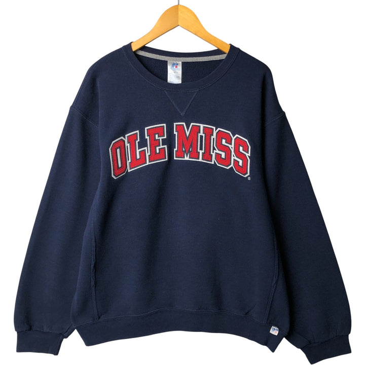 Russell College Sweatshirt, Men's Size L cotton navy blue type Vintage Second Hand