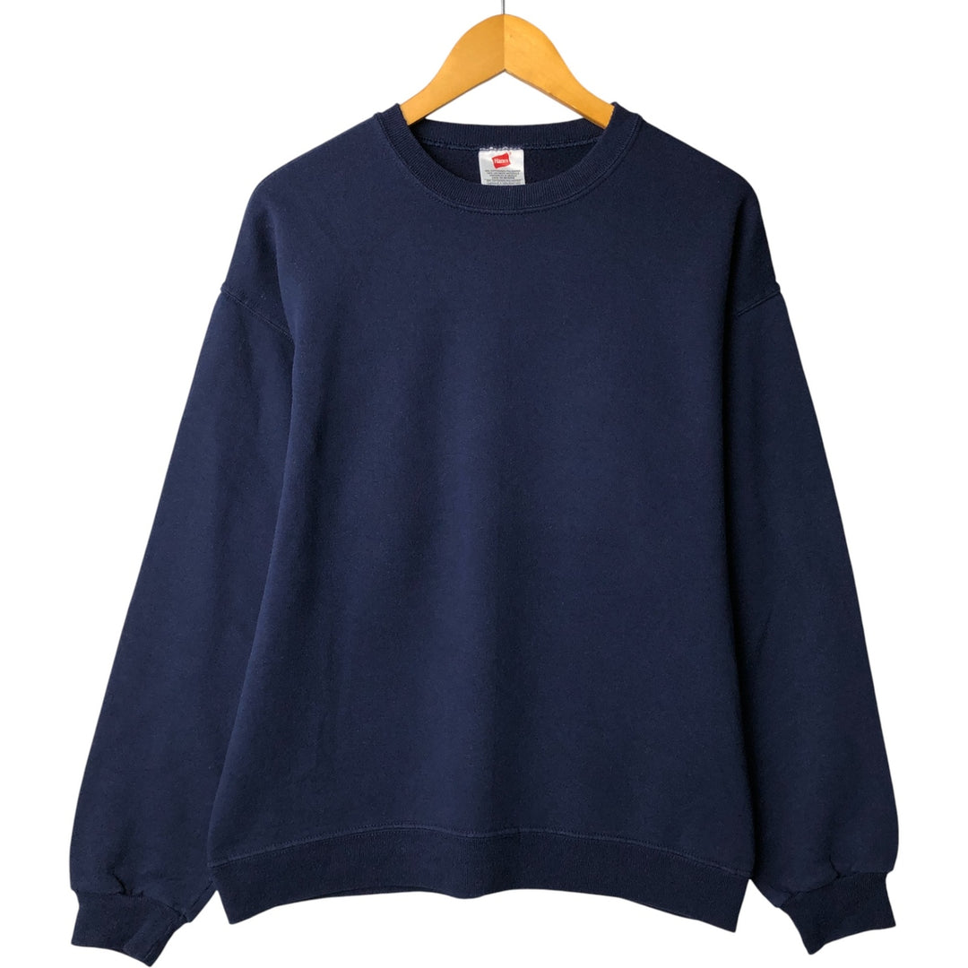 Hanes plain blank sweatshirt, men's size M, vintage cotton navy blue type Vintage Second Hand