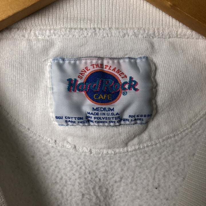 Vintage Hard Rock Cafe advertising sweatshirt, made in the USA, size M, men's. cotton white type Vintage Second Hand