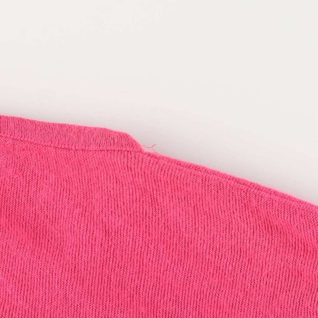 Vintage 80s-90'S Lacoste IZOD V-neck acrylic knit sweater, Made in USA, Women's Size M acrylic pink type Vintage Second Hand