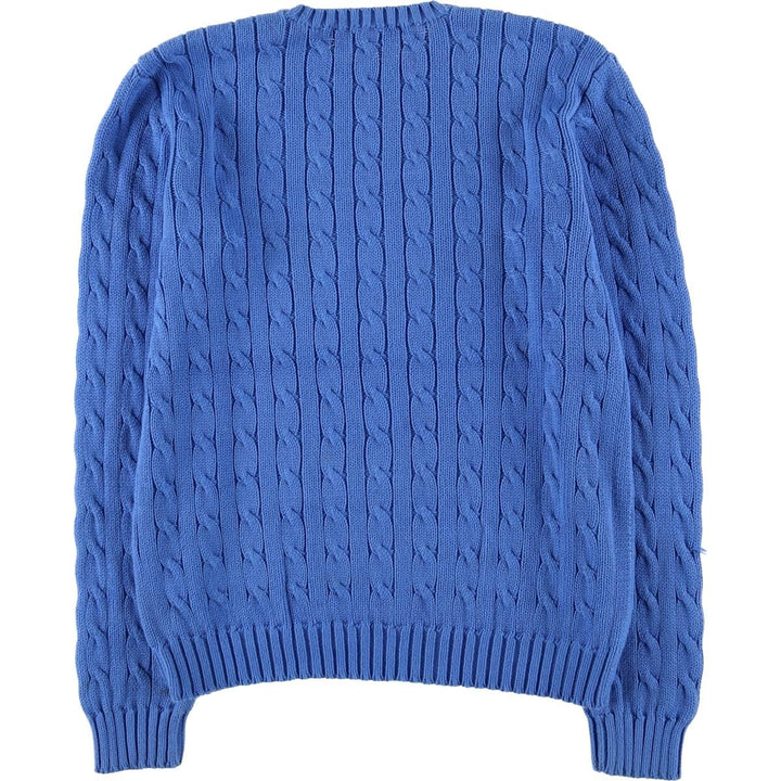 Ralph Lauren RALPH LAUREN SPORT cable knit cotton sweater, women's size S cotton blue type Vintage Second Hand