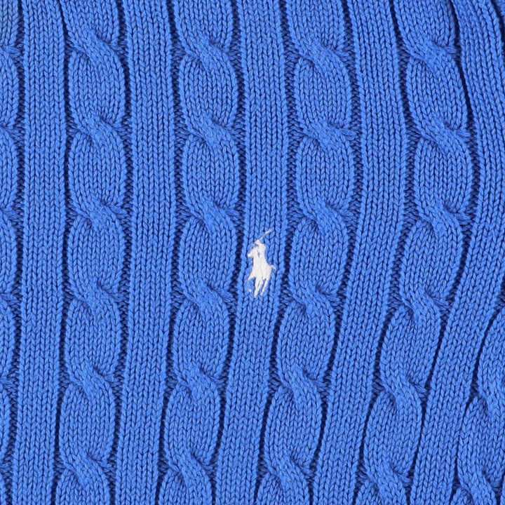 Ralph Lauren RALPH LAUREN SPORT cable knit cotton sweater, women's size S cotton blue type Vintage Second Hand