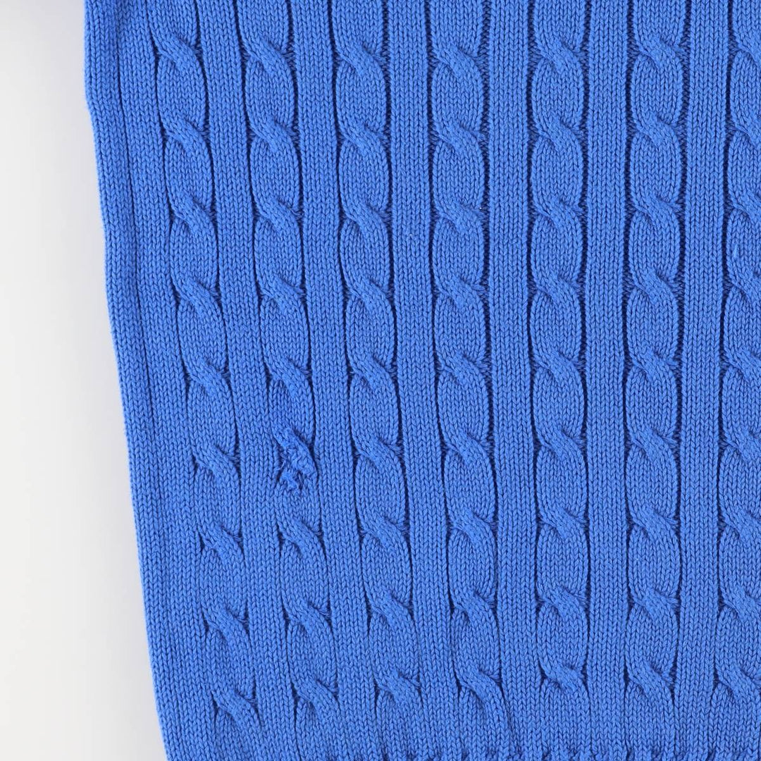 Ralph Lauren RALPH LAUREN SPORT cable knit cotton sweater, women's size S cotton blue type Vintage Second Hand