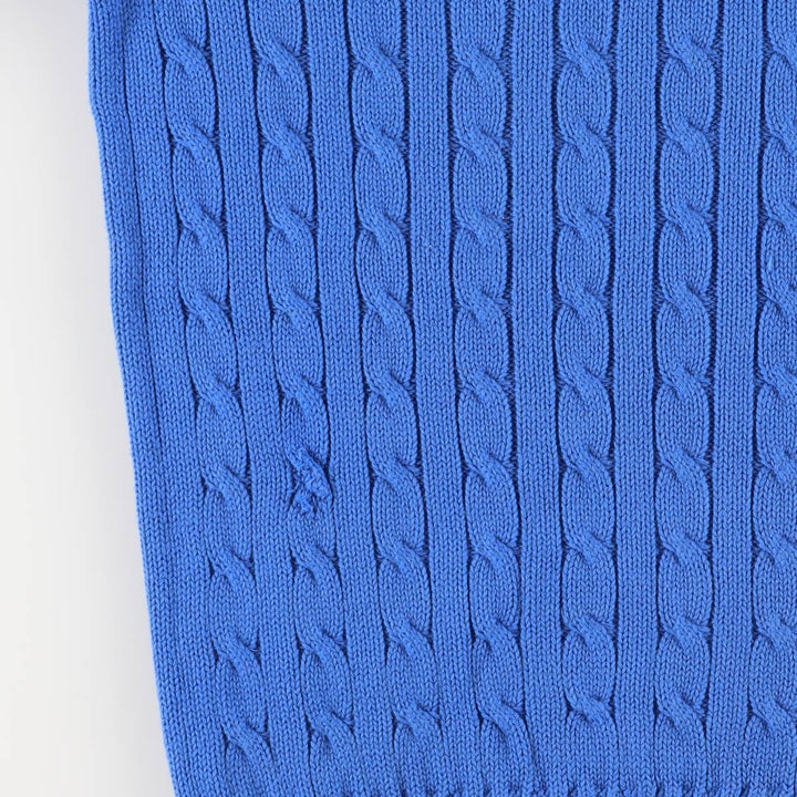 Ralph Lauren RALPH LAUREN SPORT cable knit cotton sweater, women's size S cotton blue type Vintage Second Hand