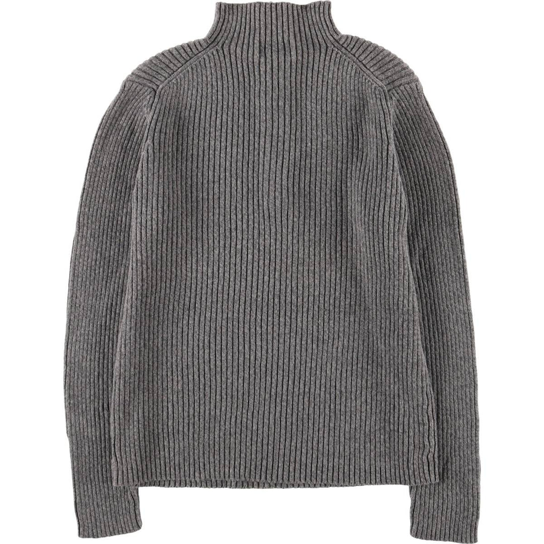 WOOLRICH Ribbed Half-Zip Sweater, Women's Size L Lamy gray type Vintage Second Hand