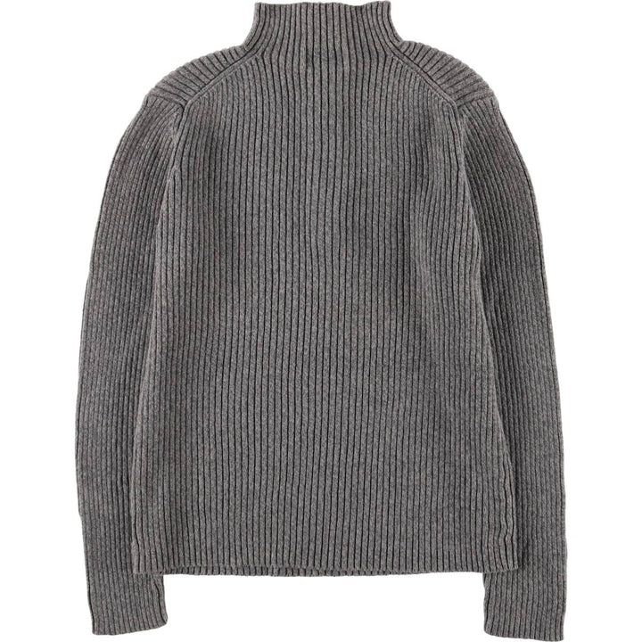 WOOLRICH Ribbed Half-Zip Sweater, Women's Size L Lamy gray type Vintage Second Hand