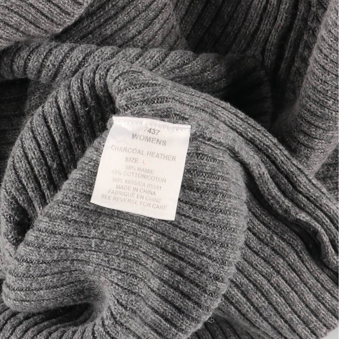 WOOLRICH Ribbed Half-Zip Sweater, Women's Size L Lamy gray type Vintage Second Hand