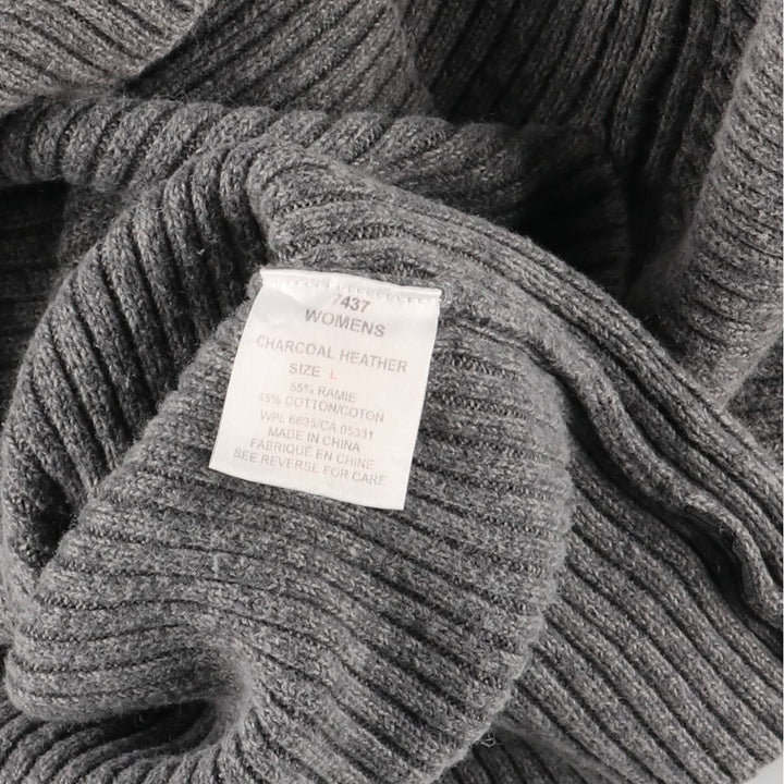 WOOLRICH Ribbed Half-Zip Sweater, Women's Size L Lamy gray type Vintage Second Hand