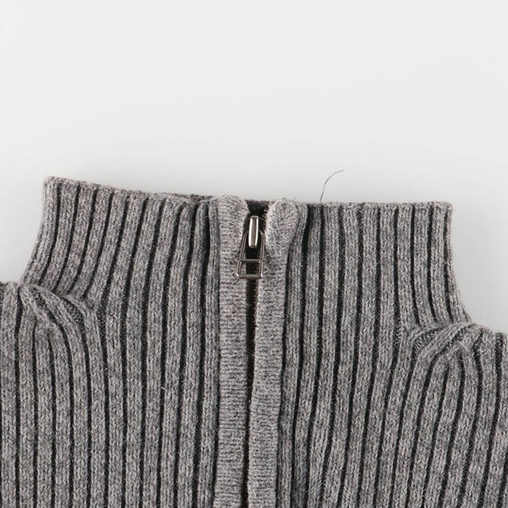 WOOLRICH Ribbed Half-Zip Sweater, Women's Size L Lamy gray type Vintage Second Hand