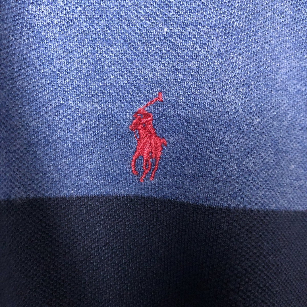Ralph Lauren POLO by Ralph Lauren long sleeve polo shirt, men's XL size cotton blue type Vintage Second Hand