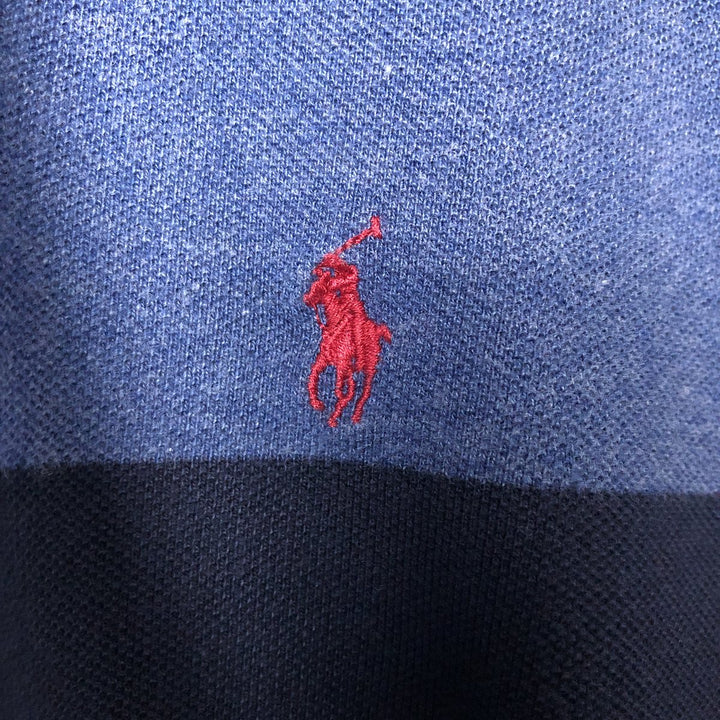 Ralph Lauren POLO by Ralph Lauren long sleeve polo shirt, men's XL size cotton blue type Vintage Second Hand