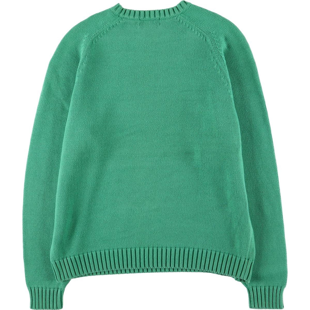 Vintage 80s-90'S Lands' End cotton knit sweater, size L, women's cotton green type Vintage Second Hand