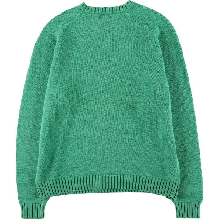Vintage 80s-90'S Lands' End cotton knit sweater, size L, women's cotton green type Vintage Second Hand