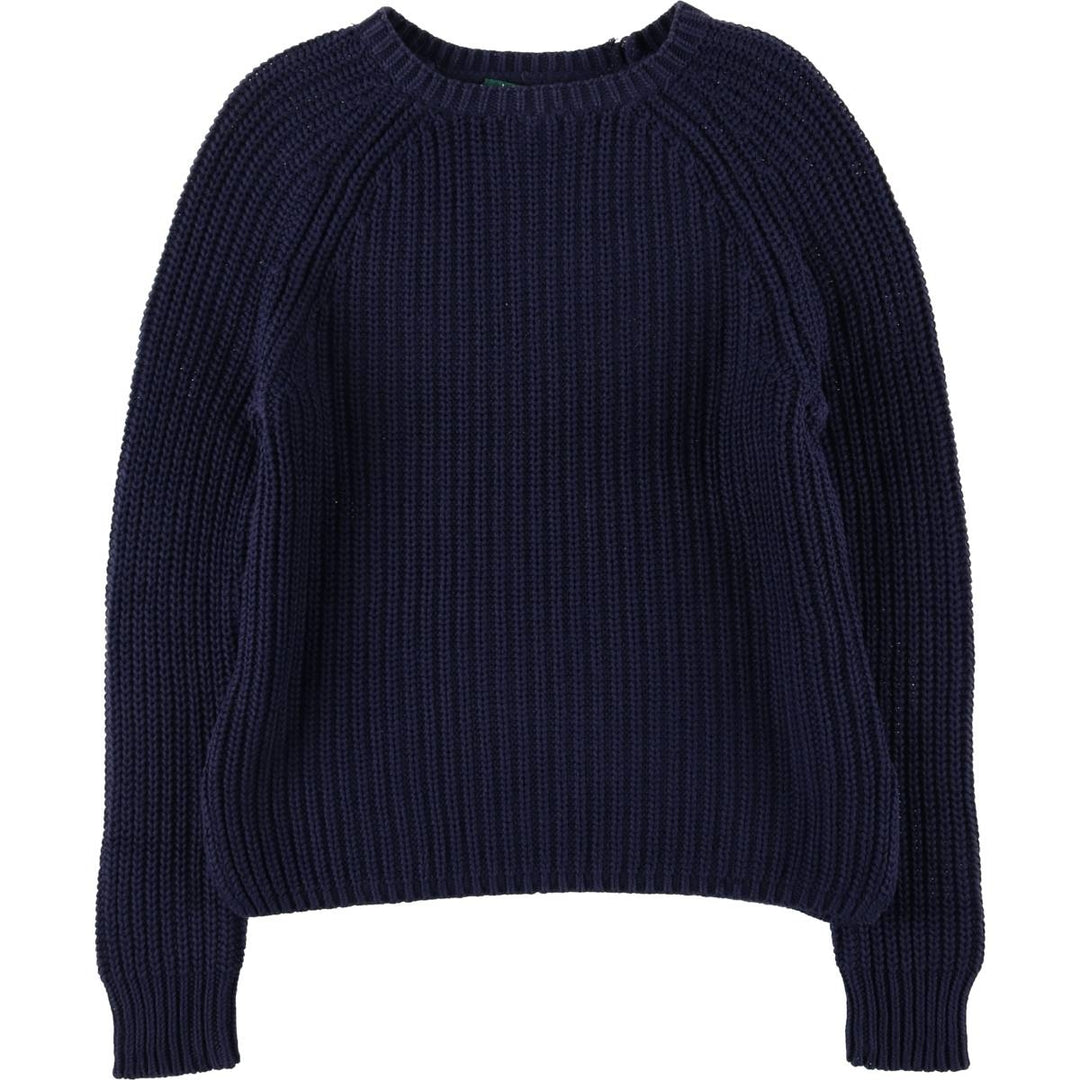 Ralph Lauren Petite Ribbed Cotton Knit Sweater, Women's Size Small cotton navy blue type Vintage Second Hand