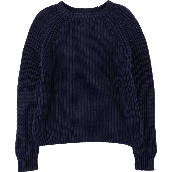 Ralph Lauren Petite Ribbed Cotton Knit Sweater, Women's Size Small cotton navy blue type Vintage Second Hand