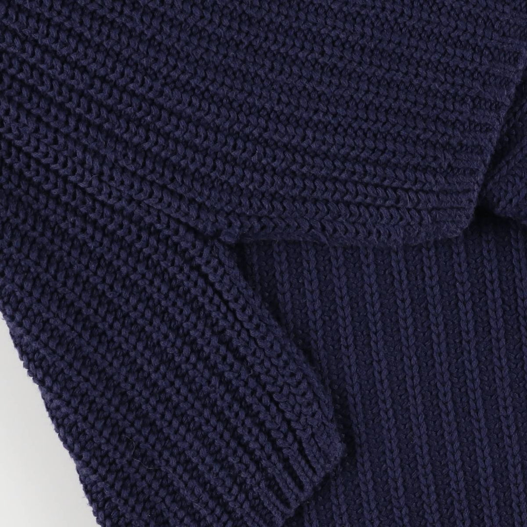 Ralph Lauren Petite Ribbed Cotton Knit Sweater, Women's Size Small cotton navy blue type Vintage Second Hand